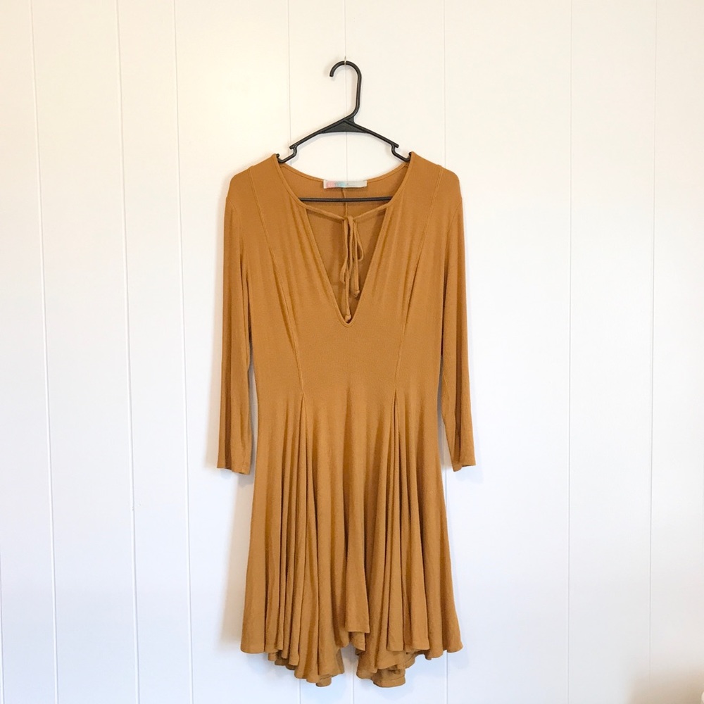 Free People Beach Gold  Fit & Flare Summer Dress